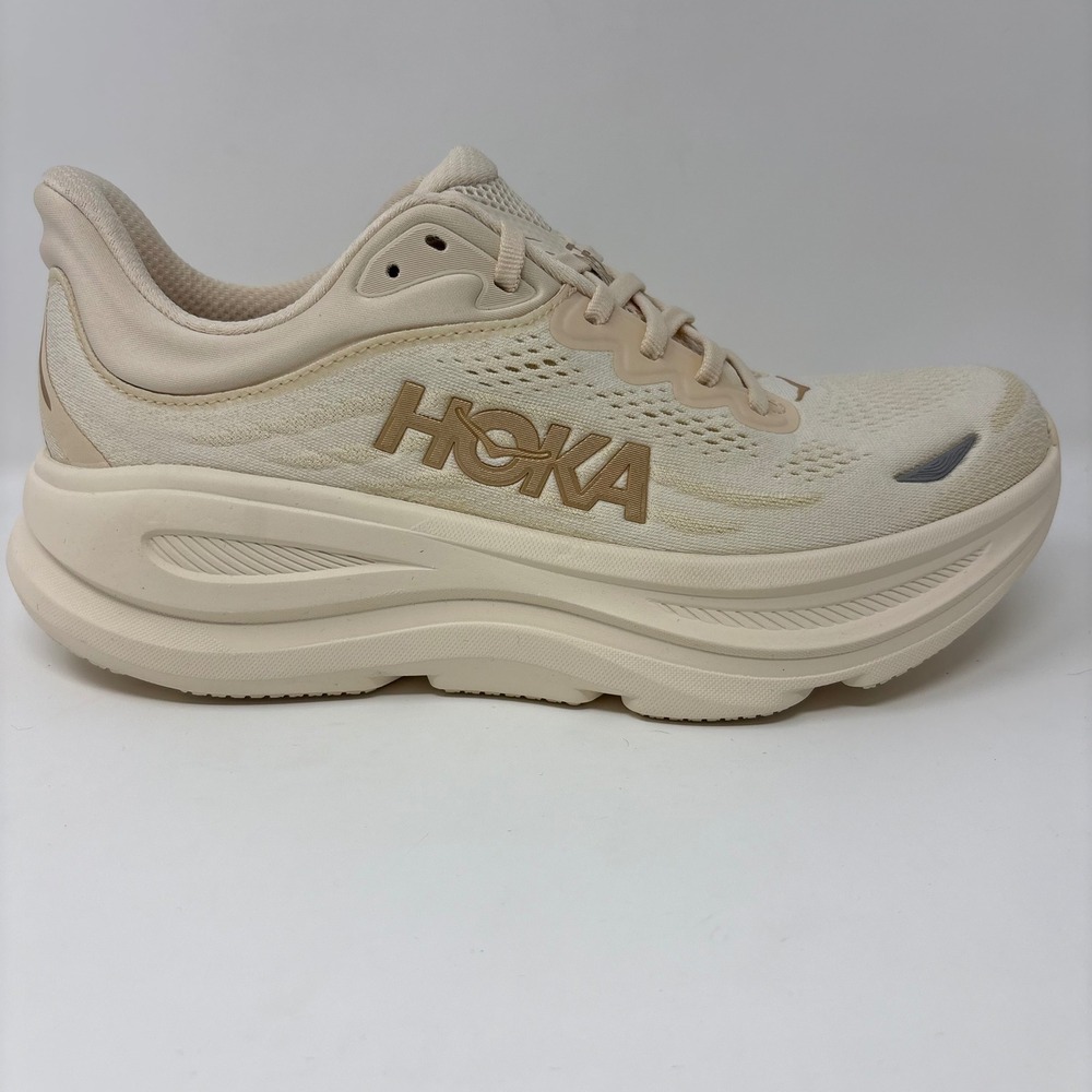 Hoka Bondi 9 Womens Size 9.5B Vanilla Cream Athletic Running Shoes (1162012 VCH)